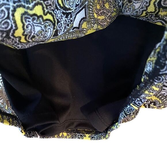 I.N.C. NWT Sz S Black Yellow Paisley Gold Accents 2-Piece Tank Top & Blouse - Picture 6 of 8